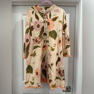 NWT Spartina 449 Peach Floral Dress Nora Fringe Retail $178 Sz XXL